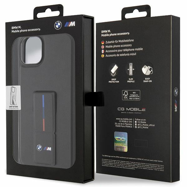 BMW Grip Stand Hot Stamp Case for iPhone 14 Plus / 15 Plus - Black