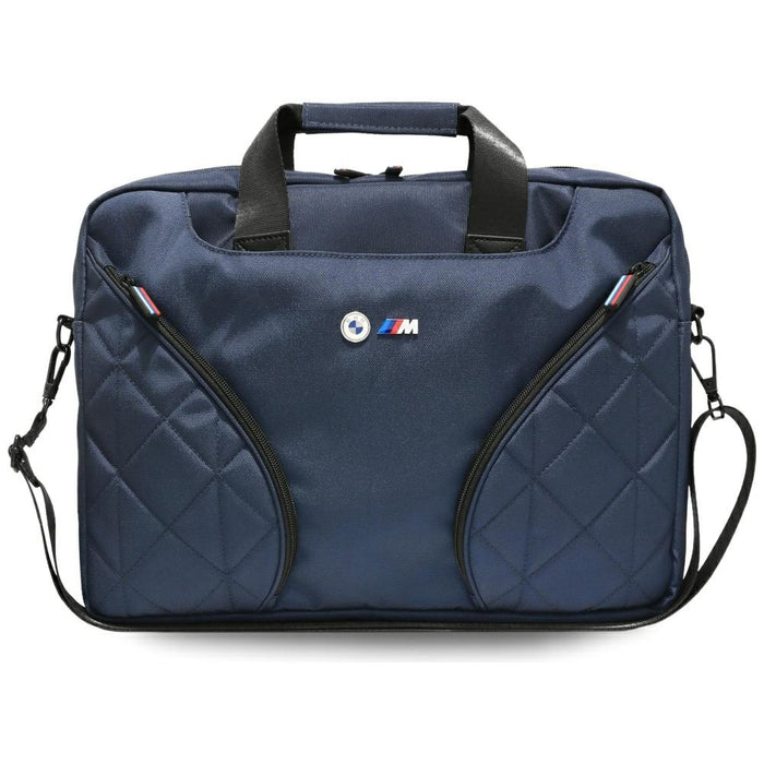 BMW Nylom Pockets &amp; Metal Logo 16" Laptop Bag - Navy Blue
