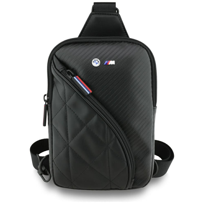 BMW Carbon Pocket &amp; Metal Logo Crossbody Phone Bag - Black