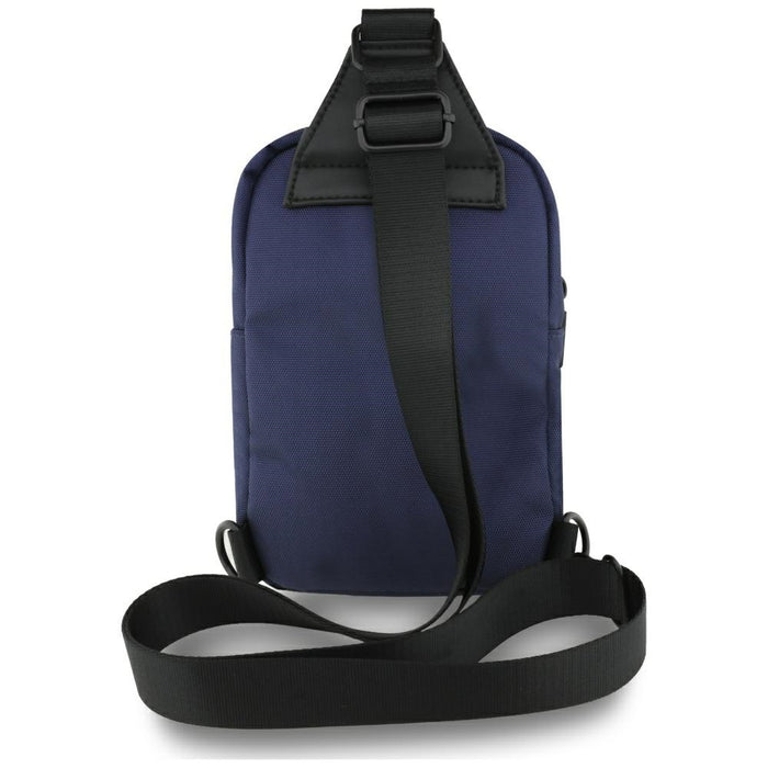 BMW Nylon Pocket &amp; Metal Logo Crossbody Phone Bag - Navy Blue