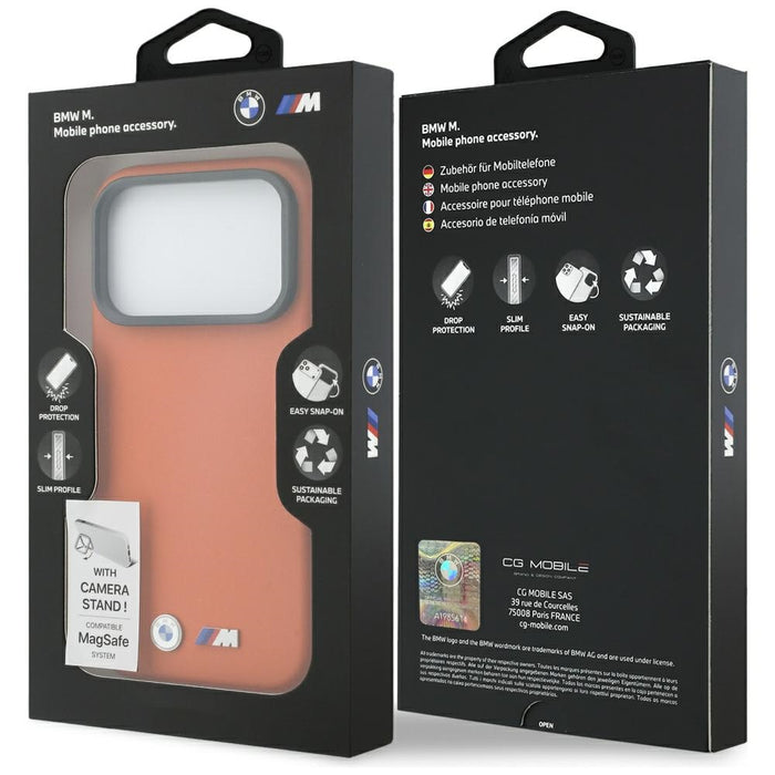 BMW M Metal Logo MagSafe Case for iPhone 17 Pro Max - Orange