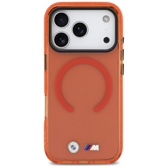 BMW M IML Shockproof Metal Logos MagSafe Case for iPhone 17 Pro - Pro Orange