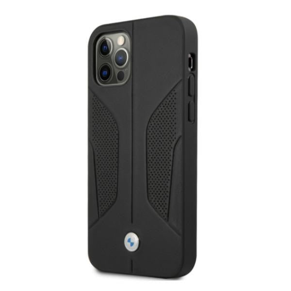 BMW Leather Perforated Sides Case for iPhone 12 Pro Max - Black