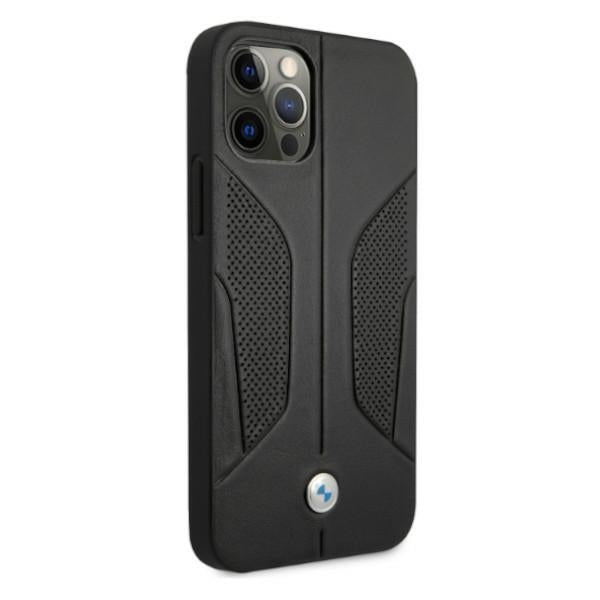 BMW Leather Perforated Sides Case for iPhone 12 / iPhone 12 Pro - Black