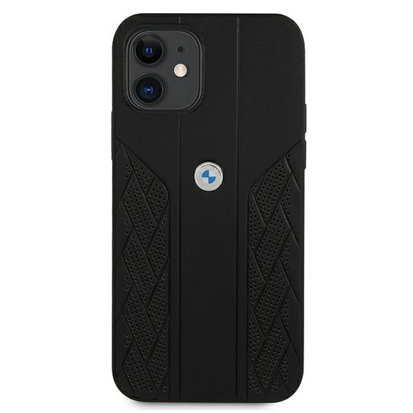 BMW Leather Curve Perforate Case for iPhone 12 mini - Black