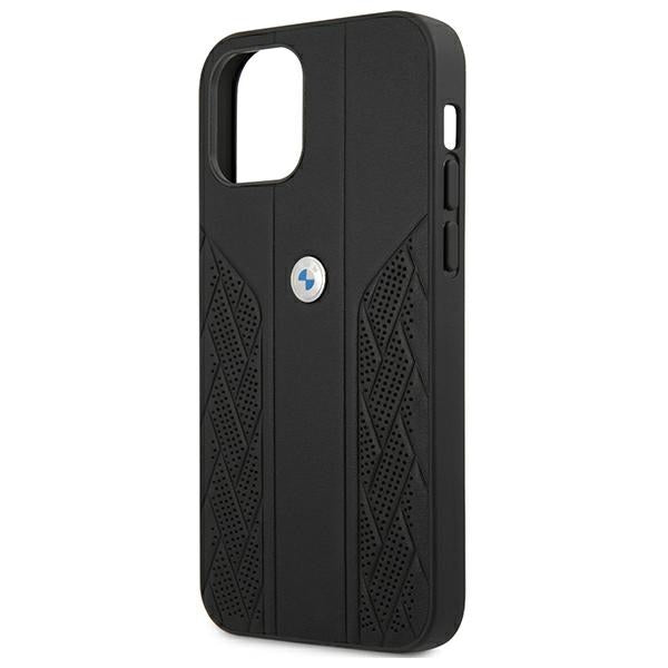 BMW Leather Curve Perforate Case for iPhone 12 mini - Black