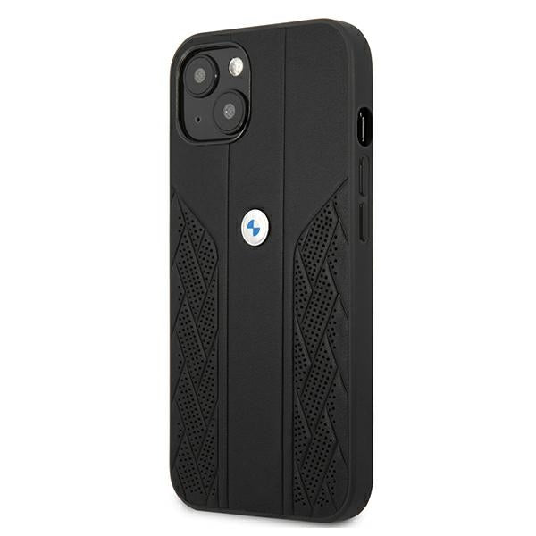 BMW Leather Curve Perforate Case for iPhone 13 mini - Black