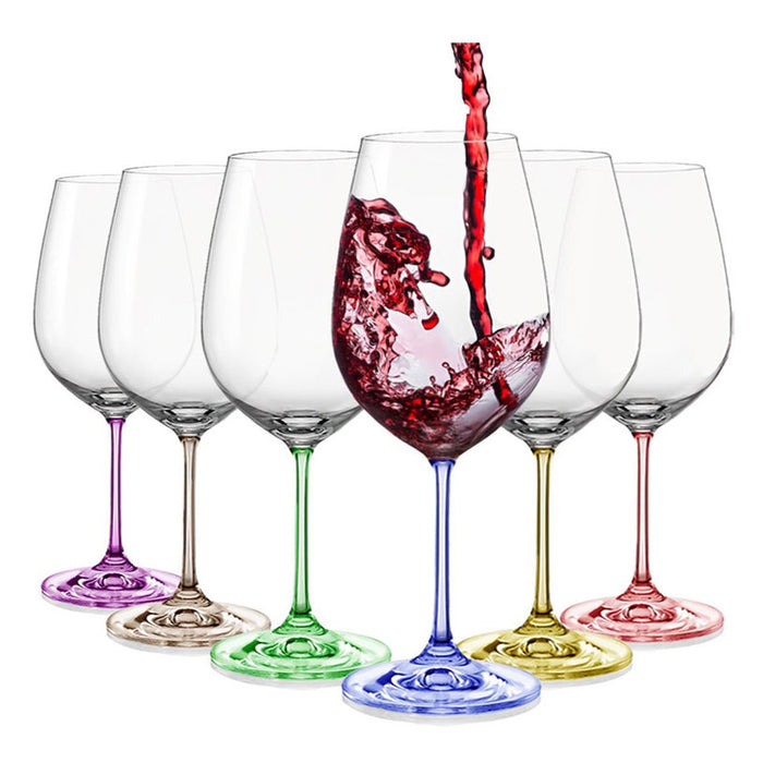 GLASS FOR RED WINE 350 ML 6 PCS RAINBOW BOHEMIA