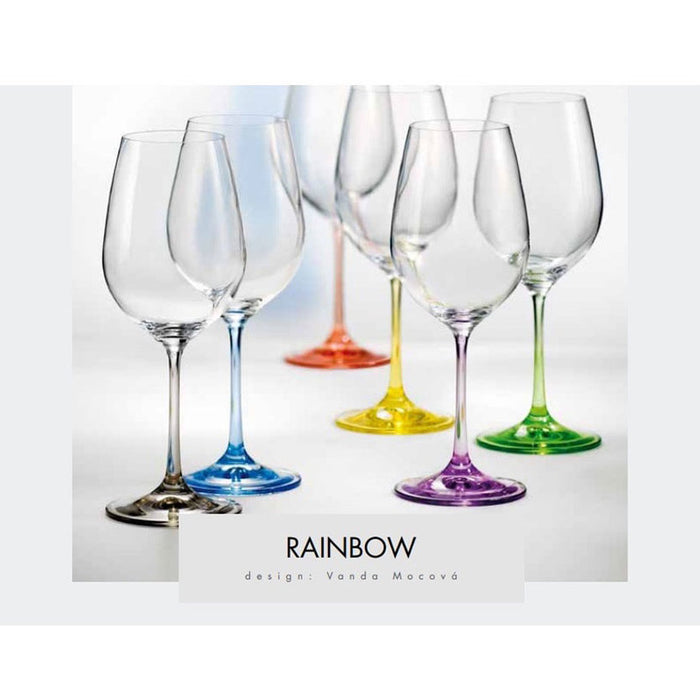 GLASS FOR RED WINE 350 ML 6 PCS RAINBOW BOHEMIA