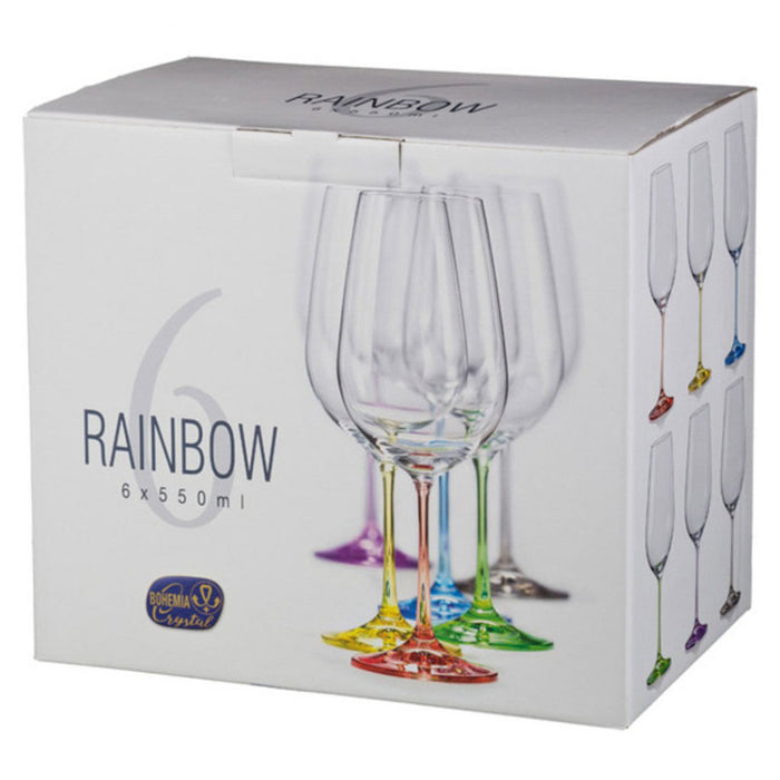 GLASS FOR RED WINE 350 ML 6 PCS RAINBOW BOHEMIA