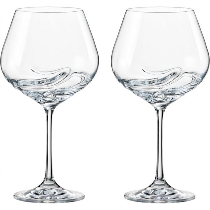 RED WINE GLASS 570ML 2PCS TURBULENCE BOHEMIA