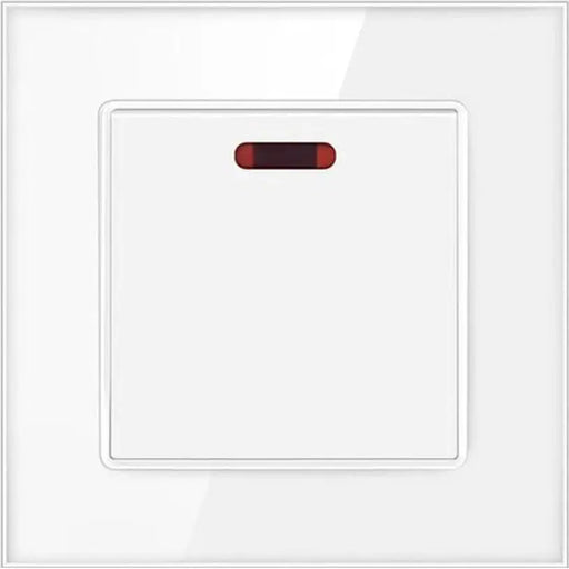 BOILER SWITCH 45A WHITE GLASS FRAME LUXON - Електроапаратура и табла<<<Електроматериали<<<Praktiker&&&Електроапаратура