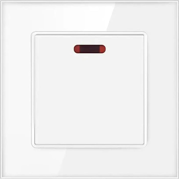 BOILER SWITCH 45A WHITE GLASS FRAME LUXON - Електроапаратура и табла<<<Електроматериали<<<Praktiker&&&Електроапаратура