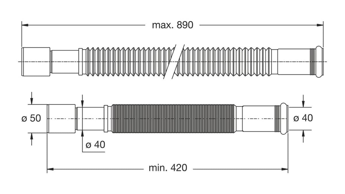 FLEXIBLE CONNECTION FOR SYPHON, JOINTED, D40X50