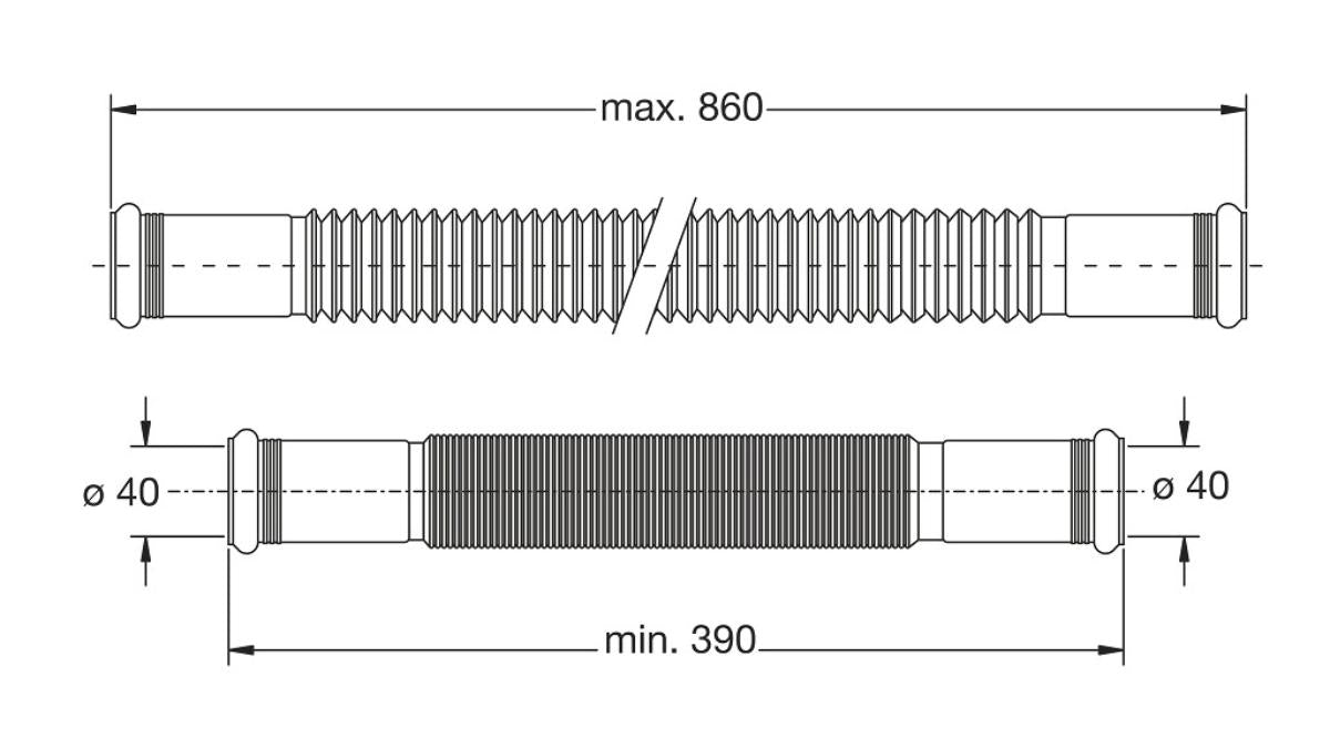 FLEXIBLE CONNECTION FOR SYPHON, JOINTED F40 40