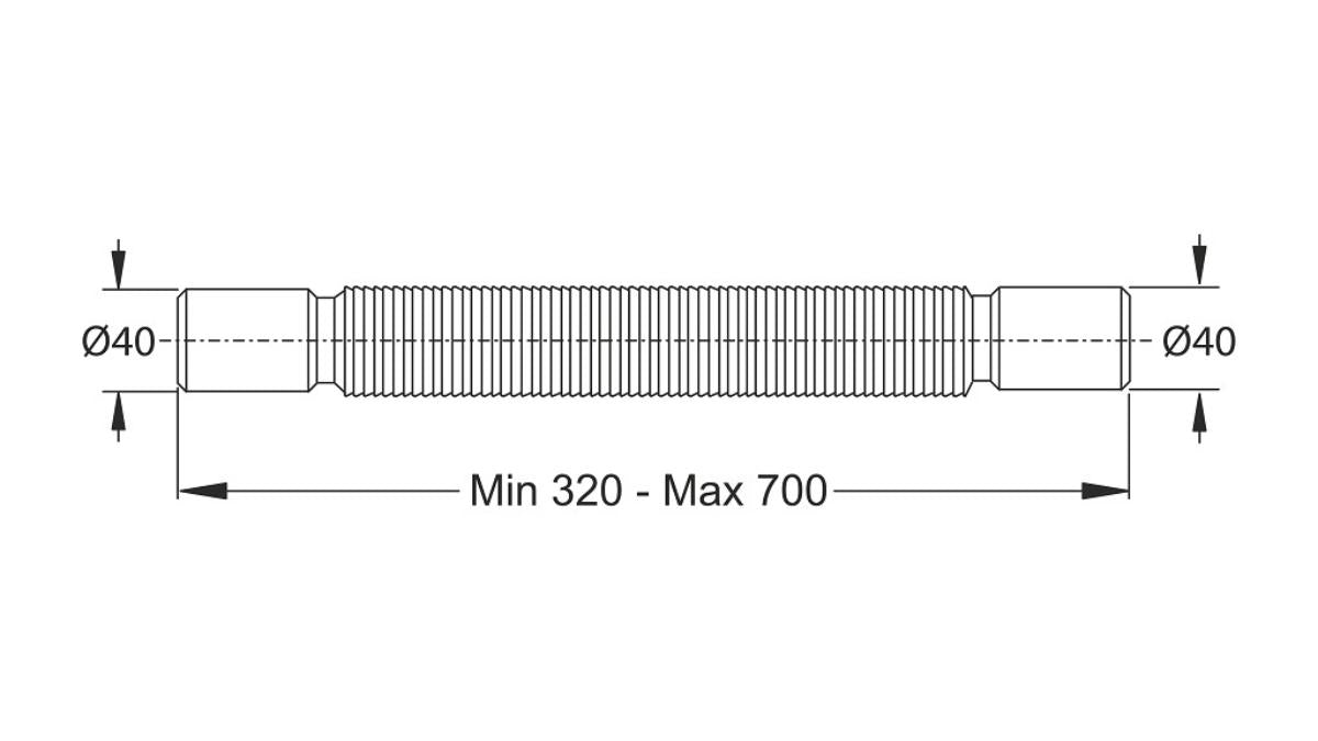 FLEXIBLE CONNECTION FOR SYPHON Φ40X40 MM