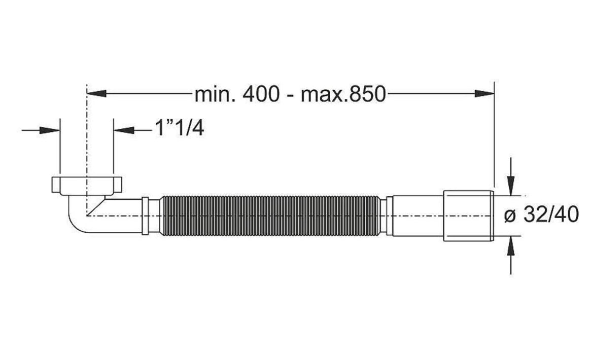 FLEXIBLE CONNECTION FOR SYPHON ELBOW 1 1/4 40