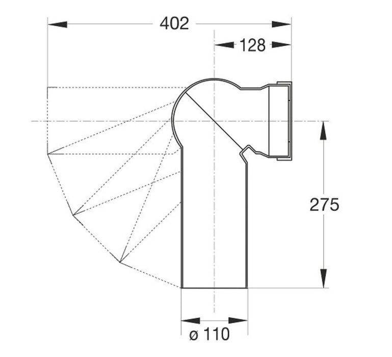 BREAKING ELBOW FOR TOILET Φ80-100/110MM