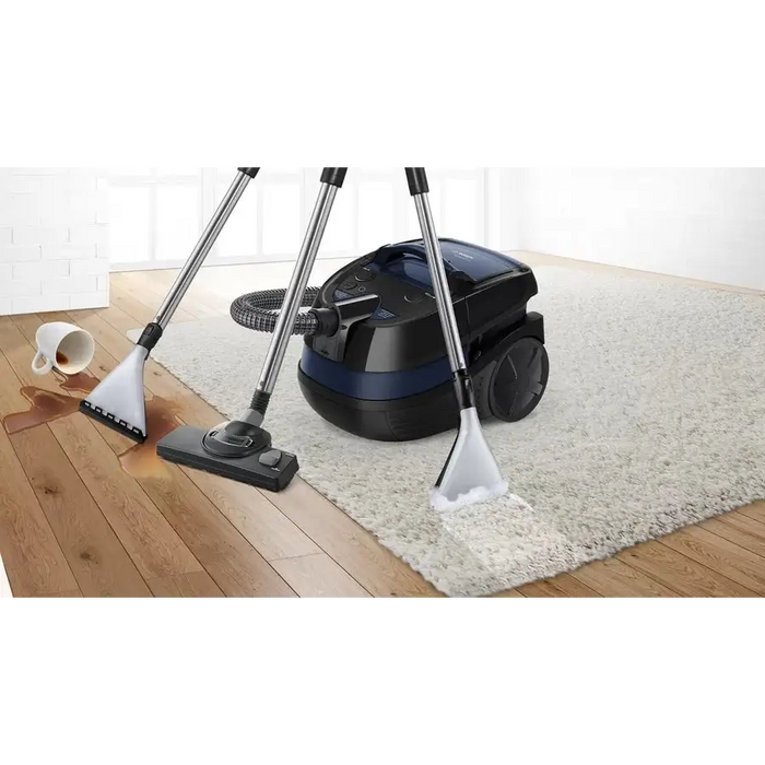 Bosch BWD41700 Series 4 3in1 Vacuum cleaner for wet and dry cleaning 1700 W motor 3.5 l bag PureAir hygiene filter Blue