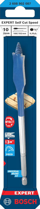 BOSCH EXP FLAT WOOD DRILL BIT 10 MM
