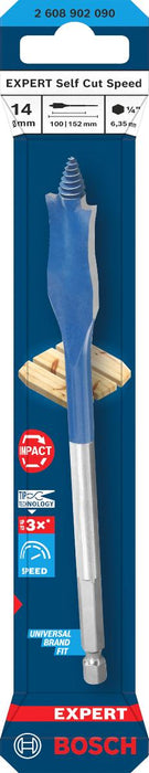 BOSCH EXP FLAT WOOD DRILL BIT 14 MM
