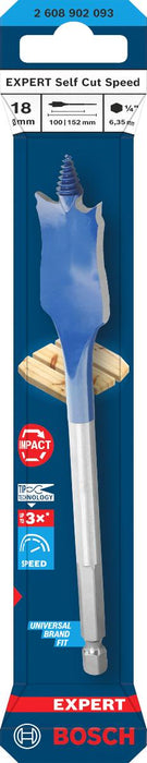 BOSCH EXP FLAT WOOD DRILL BIT 18 MM