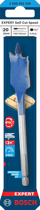 BOSCH EXP FLAT WOOD DRILL BIT 20 MM