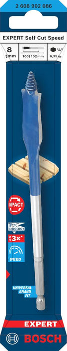 BOSCH EXP FLAT WOOD DRILL BIT 8 MM