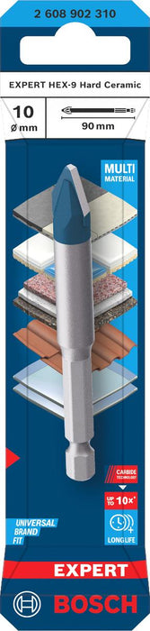 UNIVERSAL DRILL HEX-9 HARD CERAMIC BOSCH 10x90