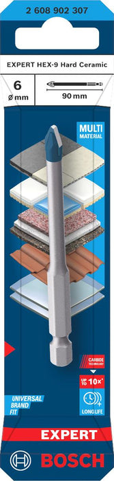 UNIVERSAL DRILL HEX-9 HARD CERAMIC BOSCH 6x90