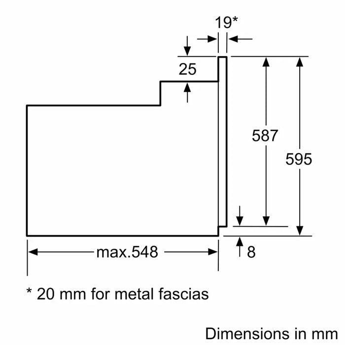 Bosch HBF153EB0 SER2 3D HotAir EcoClean Direct 66 l Telescopic guides on 1 level LED display with sinking buttons