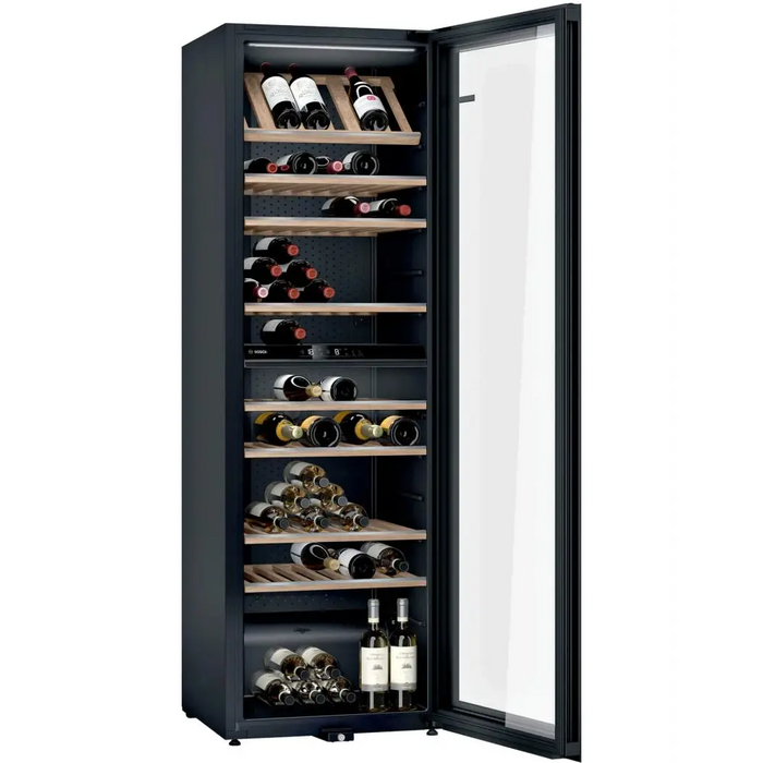Bosch KWK36ABGA SER6 Wine display case with glass door G 186 x 60 x 61 cm Number of shelves - 10 Capacity for bottles
