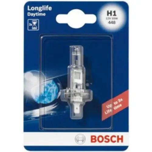 BOSCH LONGLIFE DAYTIME H1 4000K 55W 12V CARTON BLISTER 1 PCS - АВТОАКСЕСОАРИ<<<MaxCar&&&КРУШКИ И СВЕТЛИНИ<<<MaxCar