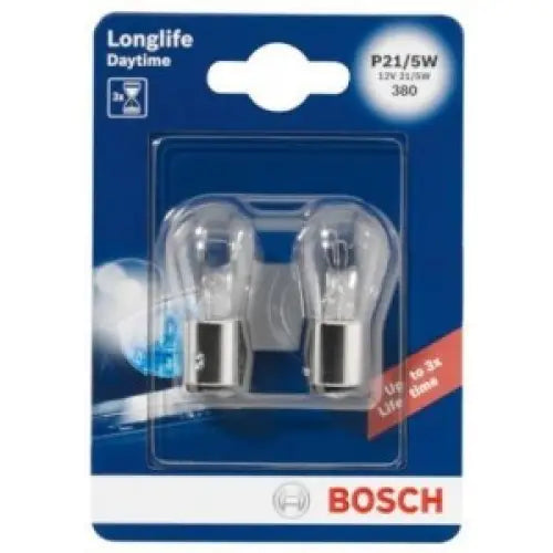 BOSCH LONGLIFE DAYTIME P21/5W 4000K 21W/5W 12V CARTON BLISTER X2 PCS - АВТОАКСЕСОАРИ<<<MaxCar