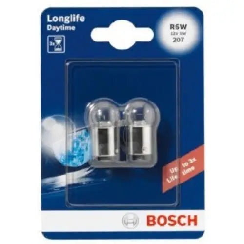 BOSCH LONGLIFE DAYTIME R5W 4000K 5W 12V CARTON BLISTER X2 PCS - АВТОАКСЕСОАРИ<<<MaxCar