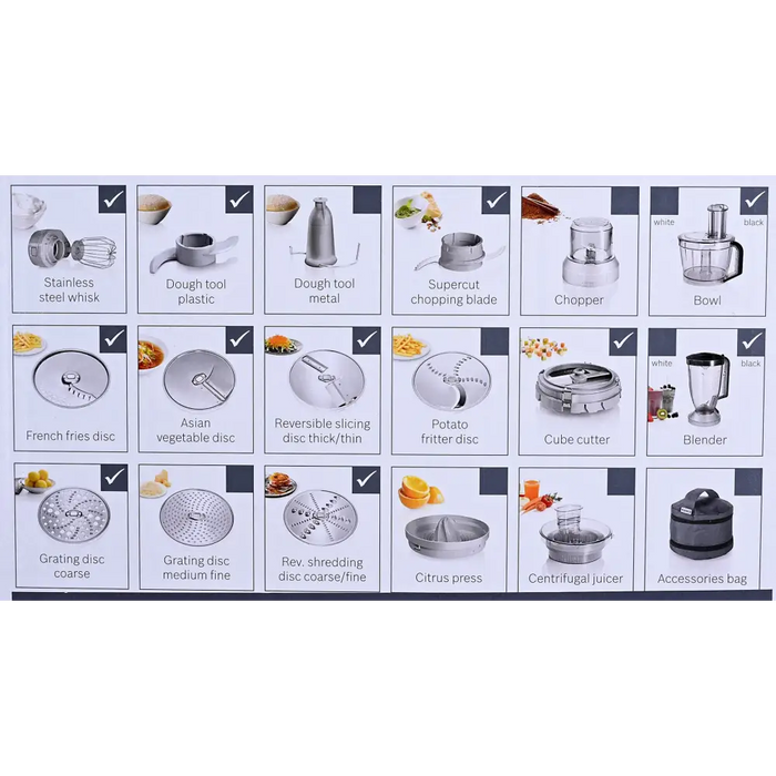 Bosch MC812M865 food processor 1250 W 3.9 L Black Stainless steel - Food processorsAGD-ROK<<<Home Appliance