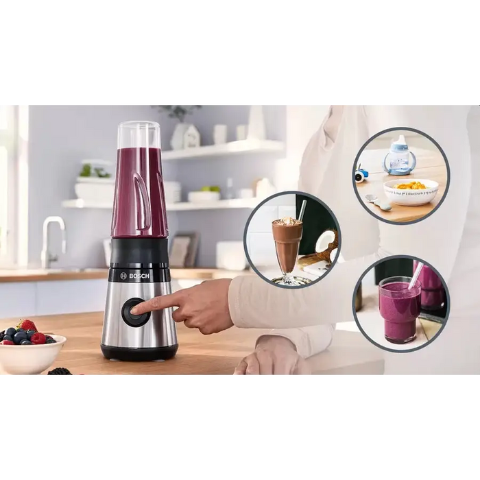 Bosch MMB2111M Blender VitaPower Series 2 0,6 L 450 W ToGo bottle from Tritan Stainless steel - Кухненски уреди<<<BOSCH