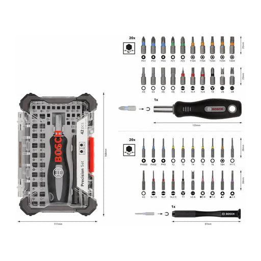 BOSCH PRECISION BITS SET 42 PCS - Битове и накрайници<<<Консумативи за електроинструменти<<<Инструменти и