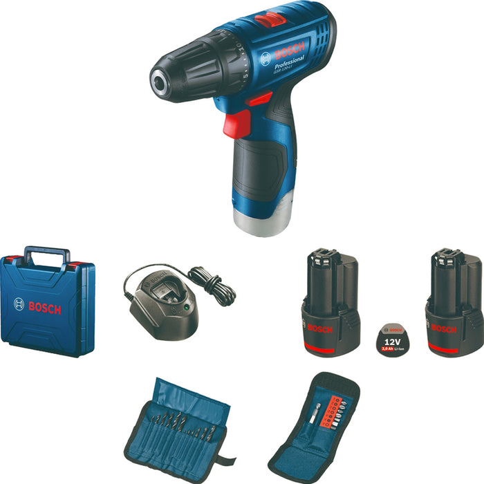 BATTERY DRILL BOSCH PROFESSIONAL GSR 120 Li 12 V, 30.00 nm, NUMBER OF BATTERIES 2, 2.00 Ah, SUITCASE