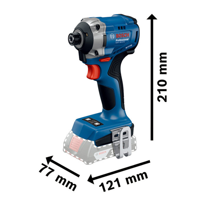 BATTERY BRUSHLESS IMPACT SCREWDRIVER BOSCH PROFESSIONAL GDR 18V-215 18 V, 215.00 nm, WITHOUT BATTERY AND CHARGER