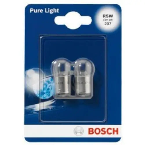 BOSCH PURE LIGHT R5W 4000K 5W 12V CARTON BLISTER X2 PCS - АВТОАКСЕСОАРИ<<<MaxCar&&&КРУШКИ И СВЕТЛИНИ<<<MaxCar