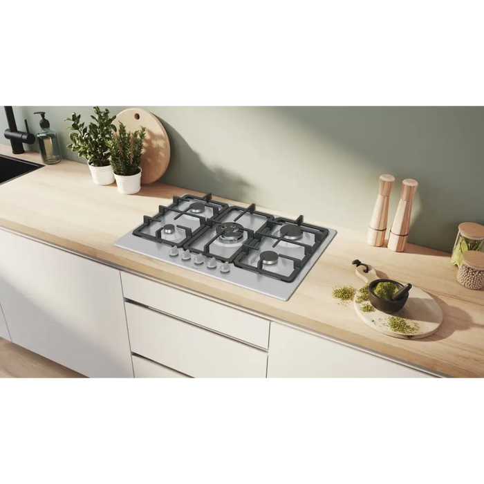 Bosch Serie 4 PGQ7B5K90 hob Stainless steel Built-in 75 cm Gas 5 zone(s) - Built-in hot platesAGD-PGZ<<<Home Appliance