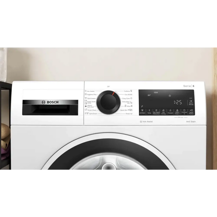 Bosch WGG242Z2BY SER6 Washing machine 9kg A 1200rpm 51/71dB(A) Iron Assist AntiStain 4 waveDrum 65l white-blackgrey