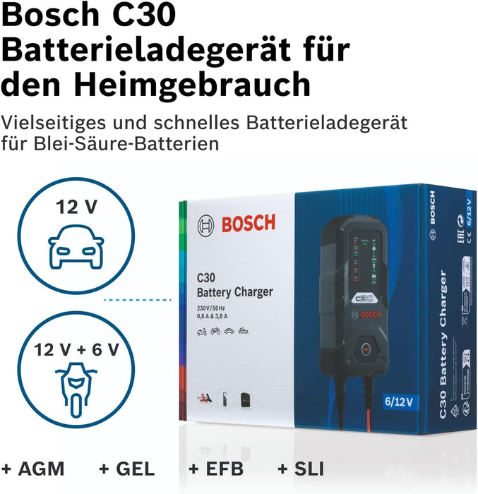 BOSCH C30 6/12V 3.8A Зарядно устройство