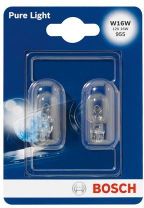 BOSCH PURE LIGHT W161W 4000K 16W 12V CARTON BLISTER X2 PCS