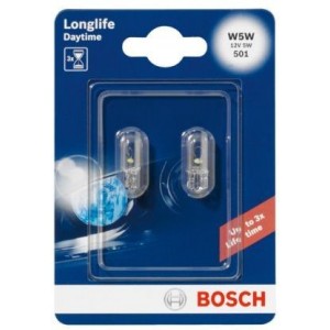 BOSCH LONGLIFE DAYTIME W5W 4000K 5W 12V CARTON BLISTER X2 PCS