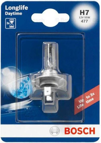 BOSCH LONGLIFE DAYTIME H7 4000K 55W 12V CARTON BLISTER 1 PCS