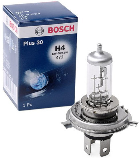 BOSCH PLUS 30% H4 3200K 55W/60W 12V CARTON BOX 1 PCS