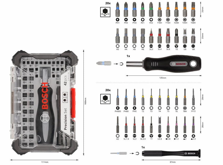 BOSCH PRECISION BITS SET 42 PCS