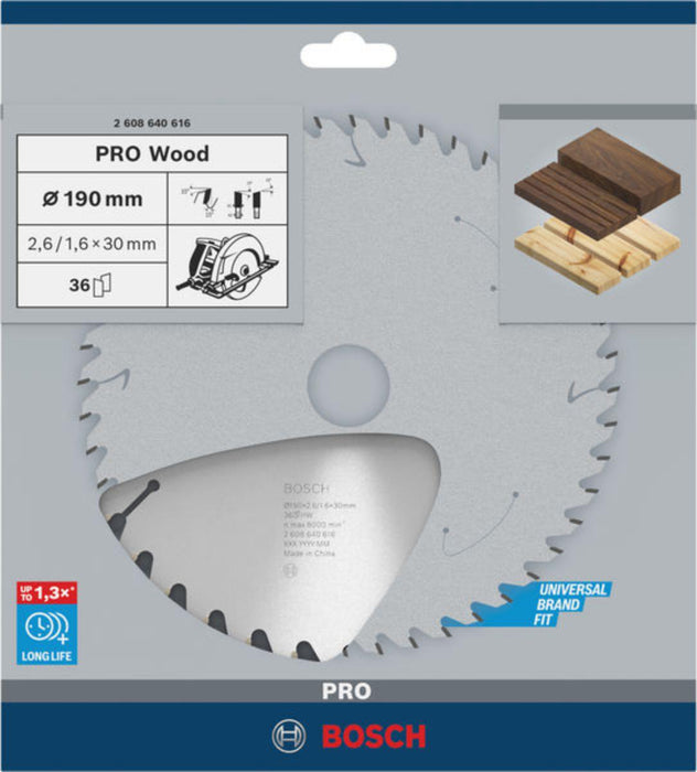 CIRCULAR BLADE FOR WOOD 36 190MM BOSCH
